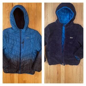 Eddie Bauer reversible fleece/ puffer coat